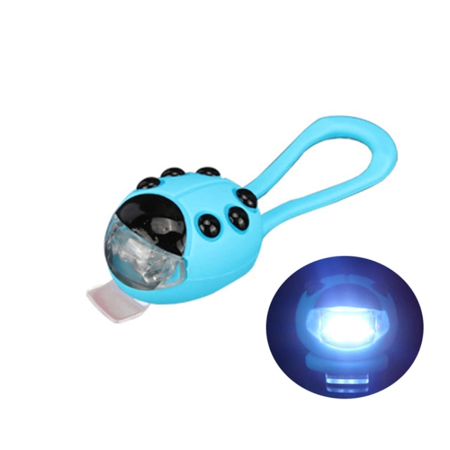 Bicycle Equipment Silicone Ladybug LED Headlight(Blue Shell+White Light)