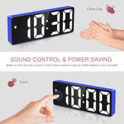 JX012 Multifunctional LED Electronic Clock Battery Plug-in Dual-purpose Bedside Alarm Clock(Blue)