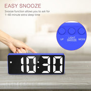 JX012 Multifunctional LED Electronic Clock Battery Plug-in Dual-purpose Bedside Alarm Clock(Blue)