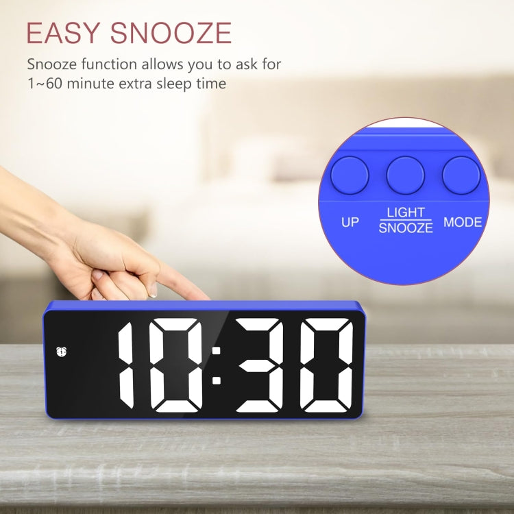 JX012 Multifunctional LED Electronic Clock Battery Plug-in Dual-purpose Bedside Alarm Clock(Blue)