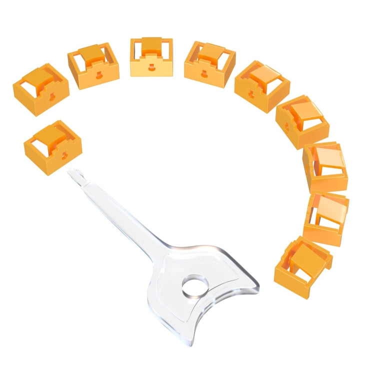 RJ45 Pport Anti-theft Lock Removable Dust Plug(Yellow 10 Plug+1 Key) - Anti-Dust Plugs by PMC TechLife | Online Shopping South Africa | PMC TechLife | Buy Now Pay Later Mobicred