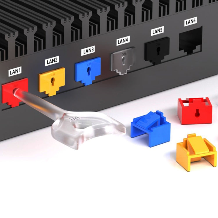 RJ45 Pport Anti-theft Lock Removable Dust Plug(Transparent 10 Plug+1 Key)