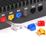 RJ45 Pport Anti-theft Lock Removable Dust Plug(Blue 10 Plug+1 Key)