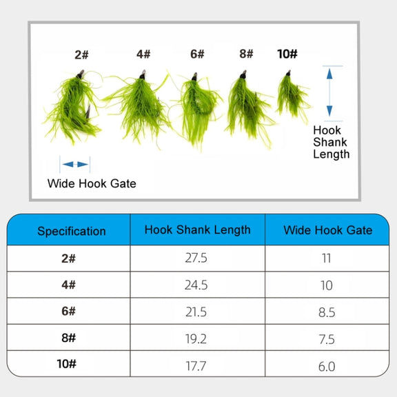 3pcs /Set Cordset Imitation Aquatic Grass Fishing Hooks Grass Hooks(10#)