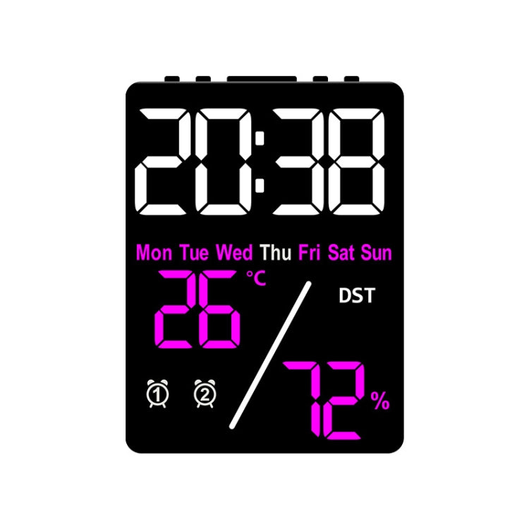 Multifunctional Temperature / Humidity Display Electronic Alarm Clock, Color: Rose Red Black - Alarm Clocks by PMc TechLife | Online Shopping South Africa | PMc TechLife | Buy Now Pay Later Mobicred