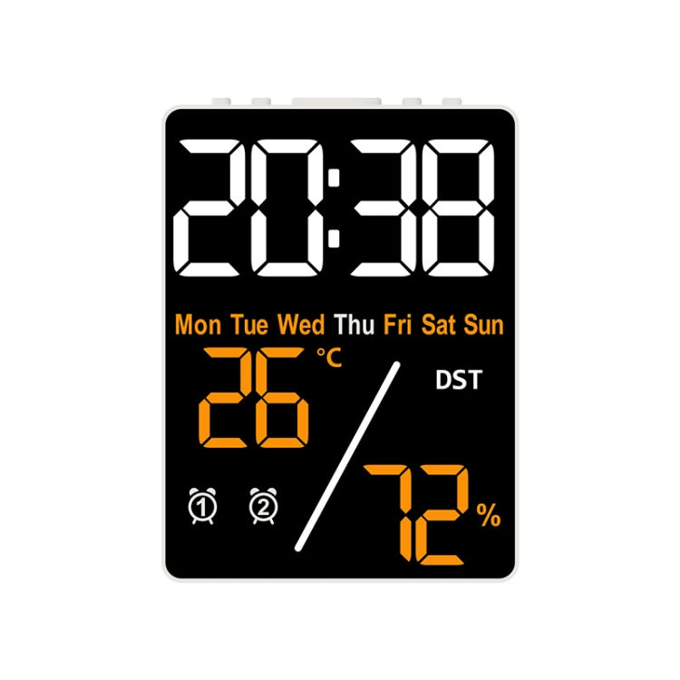Multifunctional Temperature / Humidity Display Electronic Alarm Clock, Color: Orange White - Alarm Clocks by PMc TechLife | Online Shopping South Africa | PMc TechLife | Buy Now Pay Later Mobicred