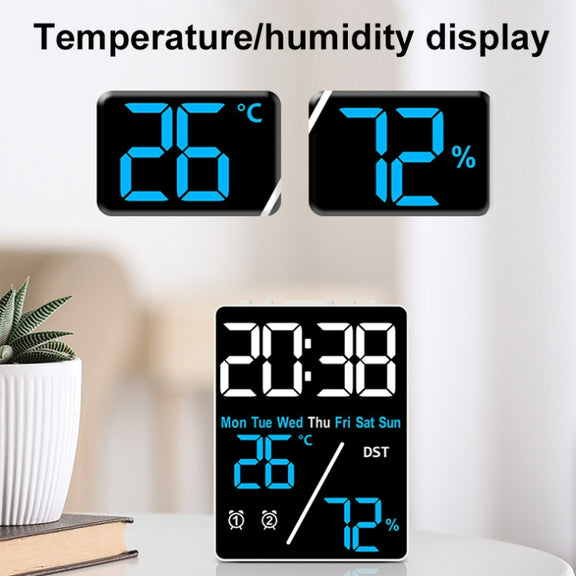 Multifunctional Temperature / Humidity Display Electronic Alarm Clock, Color: Three-color Black