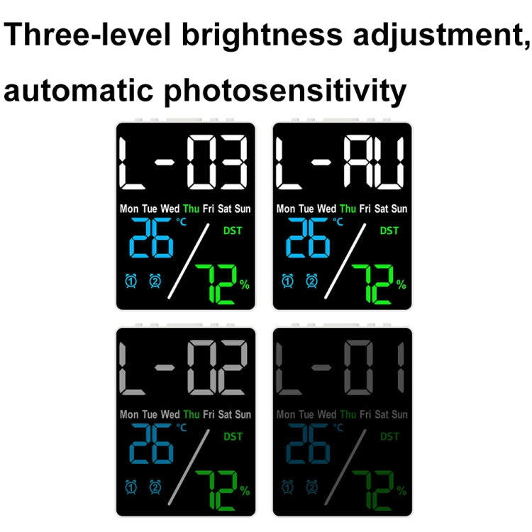 Multifunctional Temperature / Humidity Display Electronic Alarm Clock, Color: Blue White