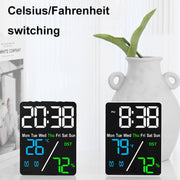 Multifunctional Temperature / Humidity Display Electronic Alarm Clock, Color: Blue White