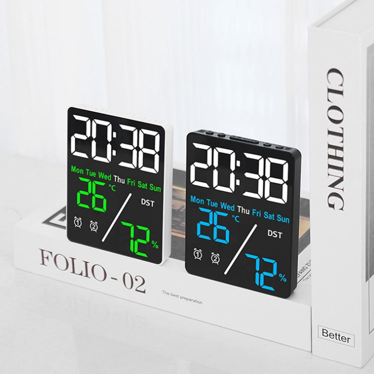 Multifunctional Temperature / Humidity Display Electronic Alarm Clock, Color: Orange White