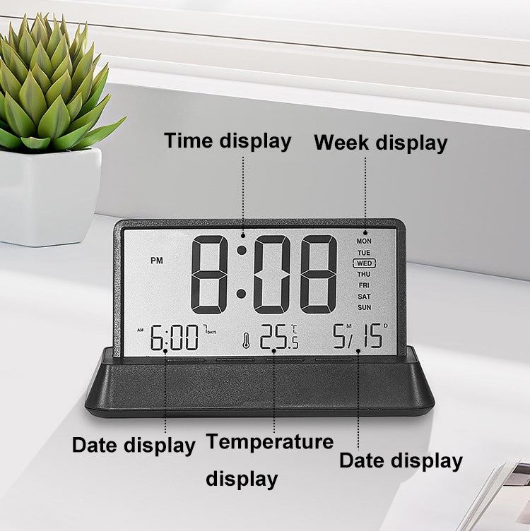 Multifunctional Temperature / Date Display Electronic Alarm Clock(White Opaque)
