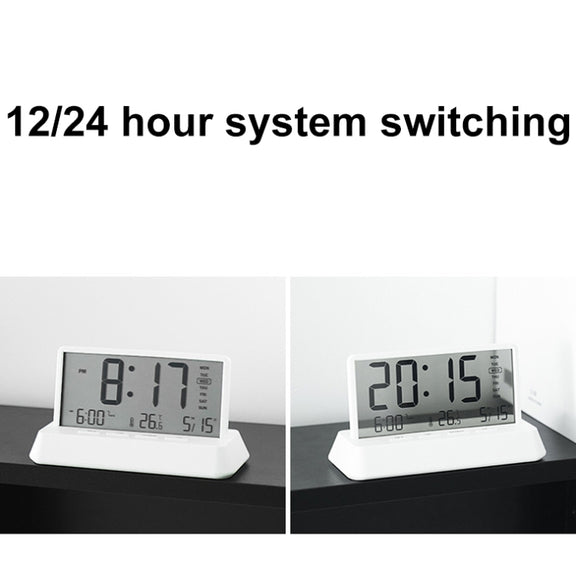 Multifunctional Temperature / Date Display Electronic Alarm Clock(White Opaque)