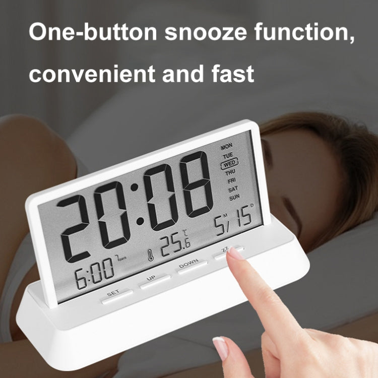 Multifunctional Temperature / Date Display Electronic Alarm Clock(White Opaque) - Alarm Clocks by PMc TechLife | Online Shopping South Africa | PMc TechLife | Buy Now Pay Later Mobicred