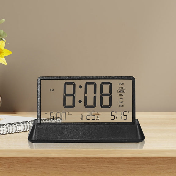 Multifunctional Temperature / Date Display Electronic Alarm Clock(Black Transparent)