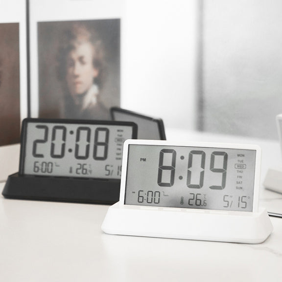 Multifunctional Temperature / Date Display Electronic Alarm Clock(White Opaque)