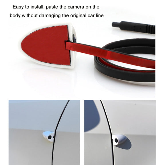 Punch-Free Car Imaging Side View Blind Spot Car Universal Night Vision Camera, Specifications: CVBS White