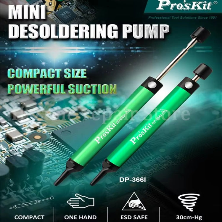 ProsKit  DP-366I Mini Aluminum Alloy Tin Suction Device Anti-static Desoldering Pump - free shipping - PMC Jewellery - Order now!