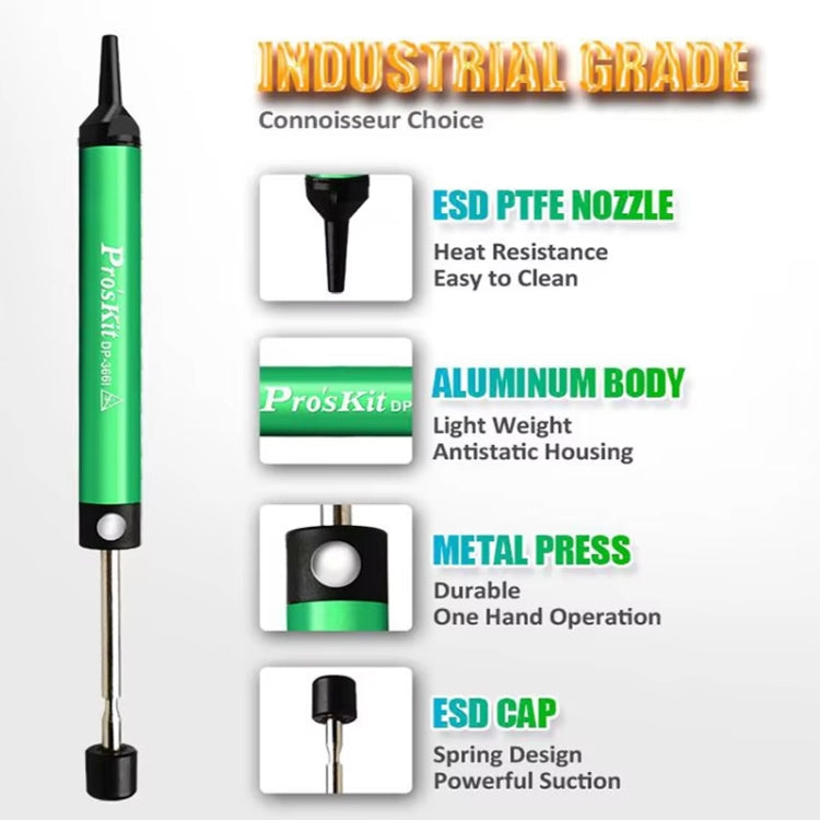 ProsKit  DP-366I Mini Aluminum Alloy Tin Suction Device Anti-static Desoldering Pump - free shipping - PMC Jewellery - Order now!