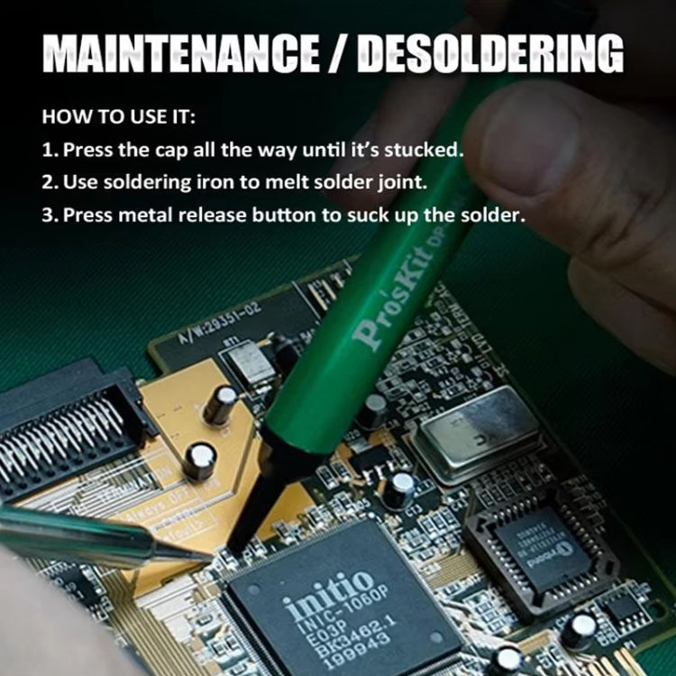 ProsKit  DP-366I Mini Aluminum Alloy Tin Suction Device Anti-static Desoldering Pump - free shipping - PMC Jewellery - Order now!
