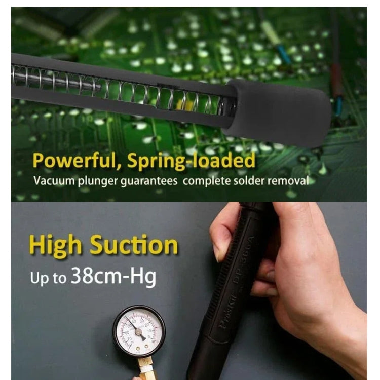 ProsKit DP-366A 38cm-Hg Tin Suction Machine Anti-static Desoldering Pump - free shipping - PMc TechLife - Order now!