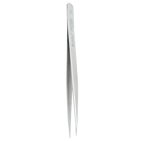 ProsKit 1PK-105T Stainless Steel Anti-magnetic Tweezer Precision Straight Pointed Pincette 140mm