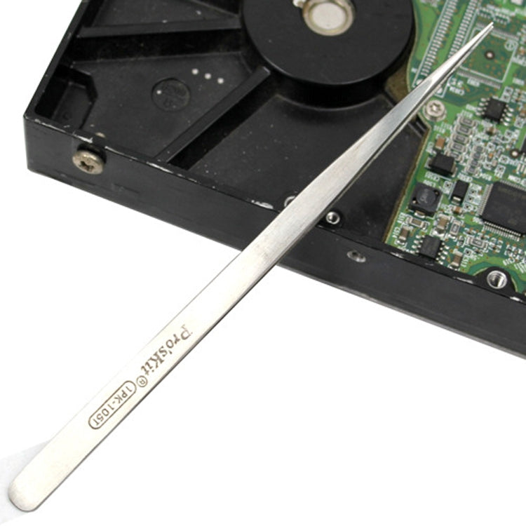 ProsKit 1PK-105T Stainless Steel Anti-magnetic Tweezer Precision Straight Pointed Pincette 140mm - Tweezers by ProsKit | Online Shopping South Africa | PMC TechLife | Buy Now Pay Later Mobicred