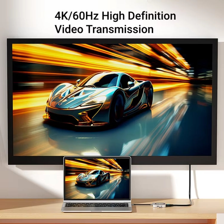 Blueendless 8-In-1 Magnetic HUB With M.2 NVMe/SATA SSD Enclosure (HDMI+PD100W+USB-C/Type-C 3.2+USB-A 3.2+SD+TF+AUX) - HDD Enclosure by Blueendless | Online Shopping South Africa | PMC TechLife | Buy Now Pay Later Mobicred