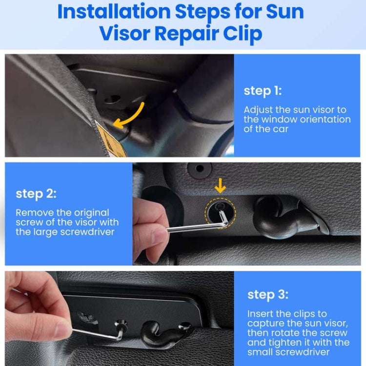 Car Sun Visor Repair Kit For Jeep Wrangler JK2018 / Wrangler 2018-2023 / Gladiator 2020-2023(Black) - Others by PMC TechLife | Online Shopping South Africa | PMC TechLife | Buy Now Pay Later Mobicred