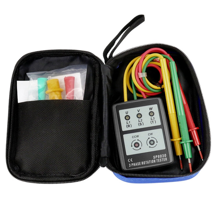 SP8030 3 Phase Alternating Current Phase Meter Phase Detector Rotation Tester Indicator Digital Phase-Order Indicator - Digital Multimeter by PMC Jewellery | Online Shopping South Africa | PMC Jewellery | Buy Now Pay Later Mobicred