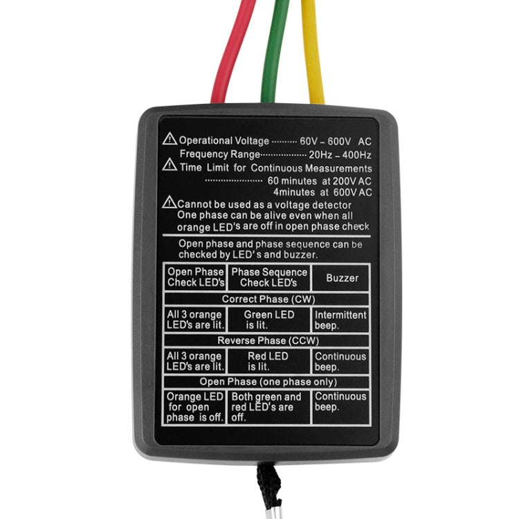 SP8030 3 Phase Alternating Current Phase Meter Phase Detector Rotation Tester Indicator Digital Phase-Order Indicator - Digital Multimeter by PMC Jewellery | Online Shopping South Africa | PMC Jewellery | Buy Now Pay Later Mobicred
