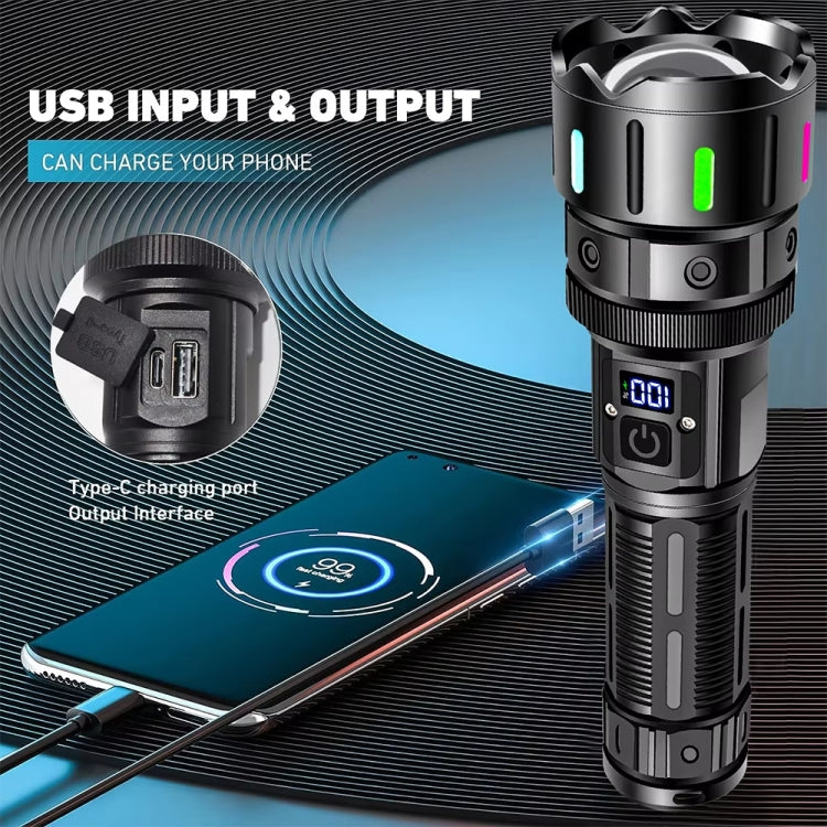 E-SMARTER A08 Flat Port Digital Display Fluorescent Strip Flashlight High Power LED Strong Light Flashlight(Battery Not Included) - LED Flashlight by E-SMARTER | Online Shopping South Africa | PMC Jewellery | Buy Now Pay Later Mobicred