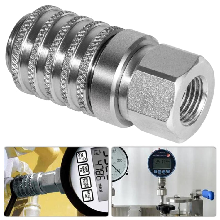 PD242 Series PD Steel Hydraulic Test Port And Diagnostic Equipment Quick Connect Coupler(Silver) - Cables & Connectors by PMC TechLife | Online Shopping South Africa | PMC TechLife | Buy Now Pay Later Mobicred