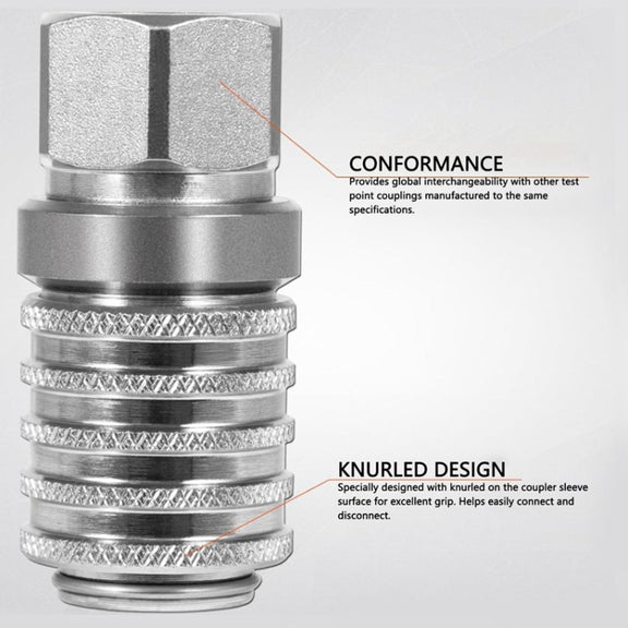 PD242 Series PD Steel Hydraulic Test Port And Diagnostic Equipment Quick Connect Coupler(Silver)