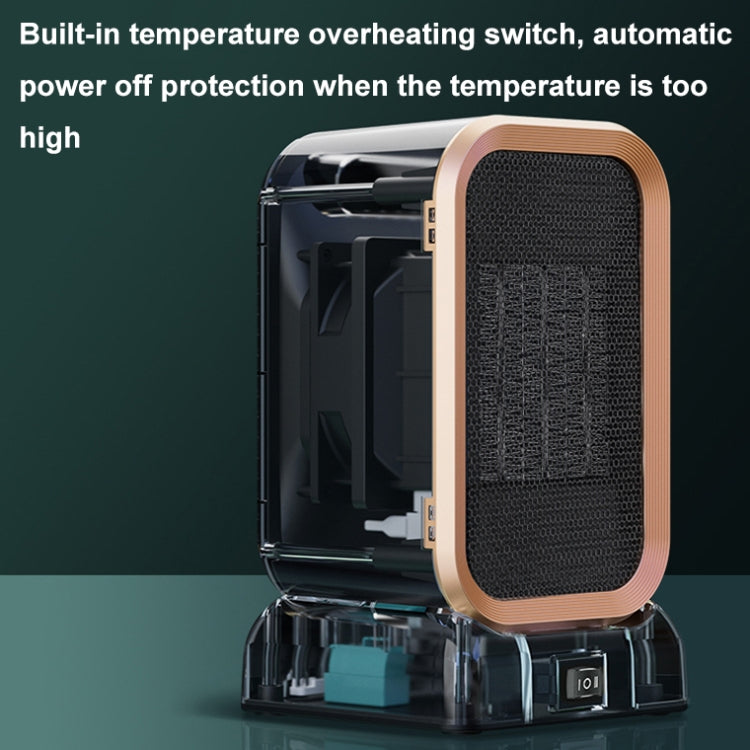 1000W High-power Household Heater Small Desktop Ceramic PTC Heating Heater, Spec: UK Plug(Black) - free shipping - PMC TechLife - Order now!