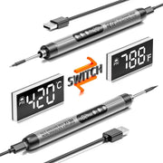 USB Digital Display Charging Soldering Iron Set 5-speed Temperature Adjustable Standard Edition Orange