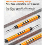 USB Digital Display Charging Soldering Iron Set 5-speed Temperature Adjustable 3 Heads Gray