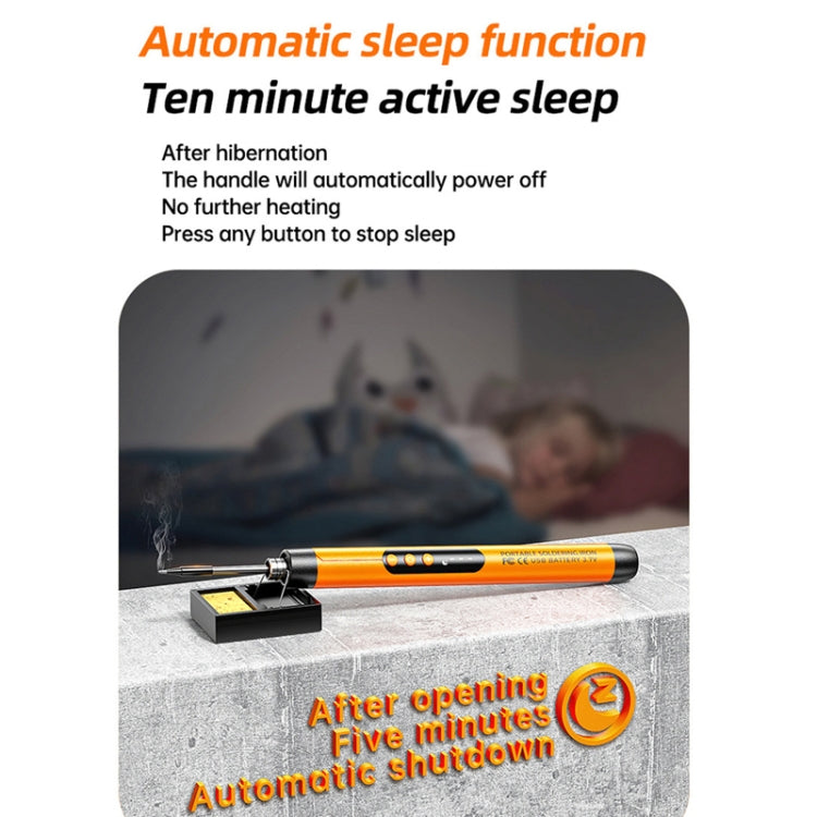 USB Digital Display Charging Soldering Iron Set 5-speed Temperature Adjustable Standard Edition Orange - Soldering Iron Set by PMc TechLife | Online Shopping South Africa | PMc TechLife | Buy Now Pay Later Mobicred