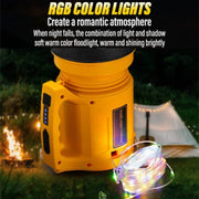 E-SMARTER 8W5205-2 Small Carrying Light With RGB Colorful Lamps Outdoor Cycling Searchlight(Yellow)