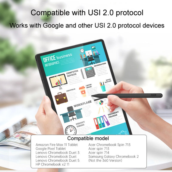 Tablet Stylus Pen USI2.0 Protocol Pen Stylus Anti False Touch(Gray)
