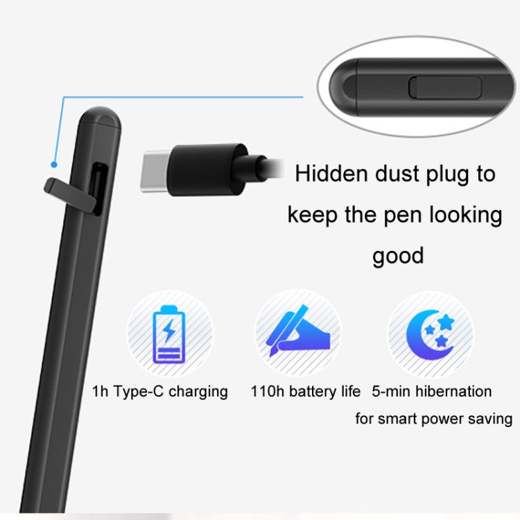 Tablet Stylus Pen USI2.0 Protocol Pen Stylus Anti False Touch(Black)