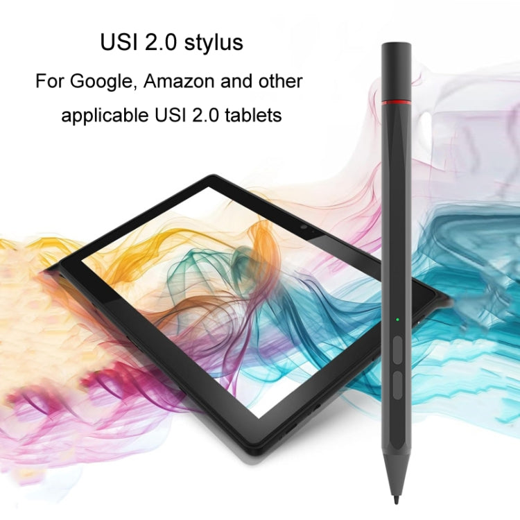 UX95 For Amazon Tablet/Chromebook Stylus 4096 Pressure Sensitive Stylus USI Protocol Pen(Black)