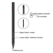 UX95 For Amazon Tablet/Chromebook Stylus 4096 Pressure Sensitive Stylus USI Protocol Pen(Black)