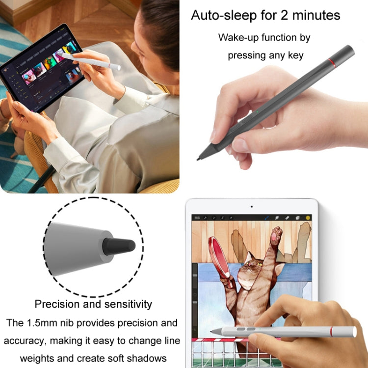 UX95 For Amazon Tablet/Chromebook Stylus 4096 Pressure Sensitive Stylus USI Protocol Pen(Silver)