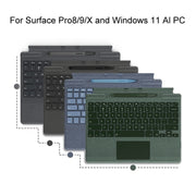 For Microsoft Surface Pro 8 / 9 / X Bluetooth Keyboard Magnetic Tablet Wireless Touch Backlit Keyboard With Pen Slot(Gray)