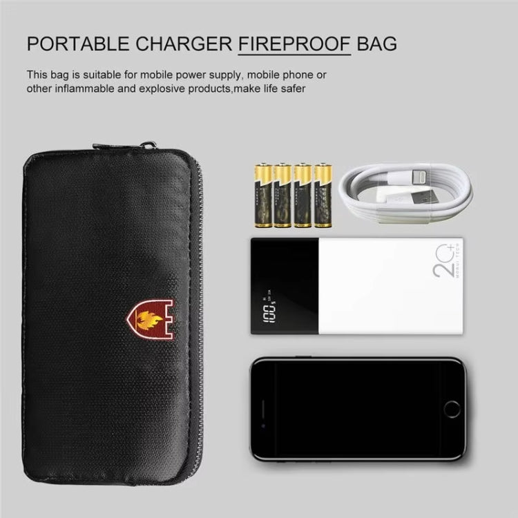Fireproof and Water-resistant Protective Bag for Digital Accessories Valuables 7.87x4.3x0.78 Inch