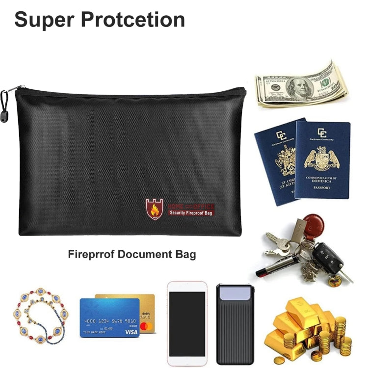 11.4x7.9in Fireproof Water-resistant Document And Money Bag Cash Envelope For Jewelry Passport Valuables