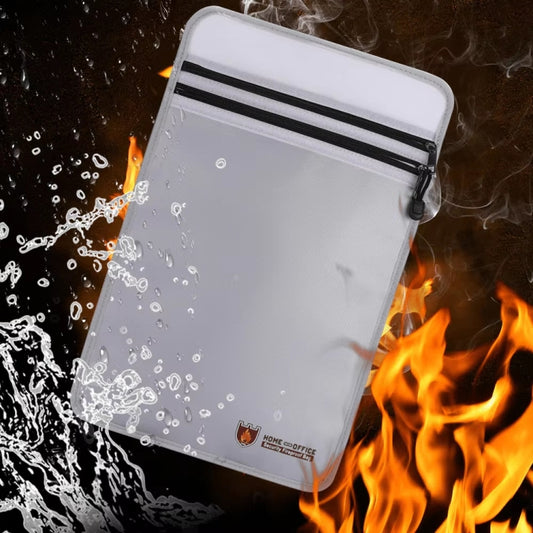 Double Zipper Pockets Fireproof Document Bag Valuables Storage Pouch 10.6x6.9 Inch - free shipping - PMC Jewellery - Order now!