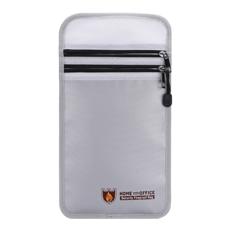 Double Zipper Pockets Fireproof Document Bag Valuables Storage Pouch 10.6x6.9 Inch - free shipping - PMC Jewellery - Order now!