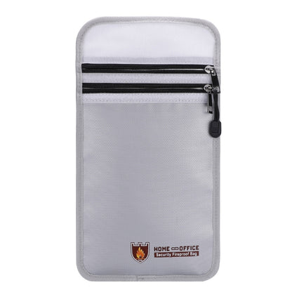 Double Zipper Pockets Fireproof Document Bag Valuables Storage Pouch 10.6x6.9 Inch - free shipping - PMC Jewellery - Order now!
