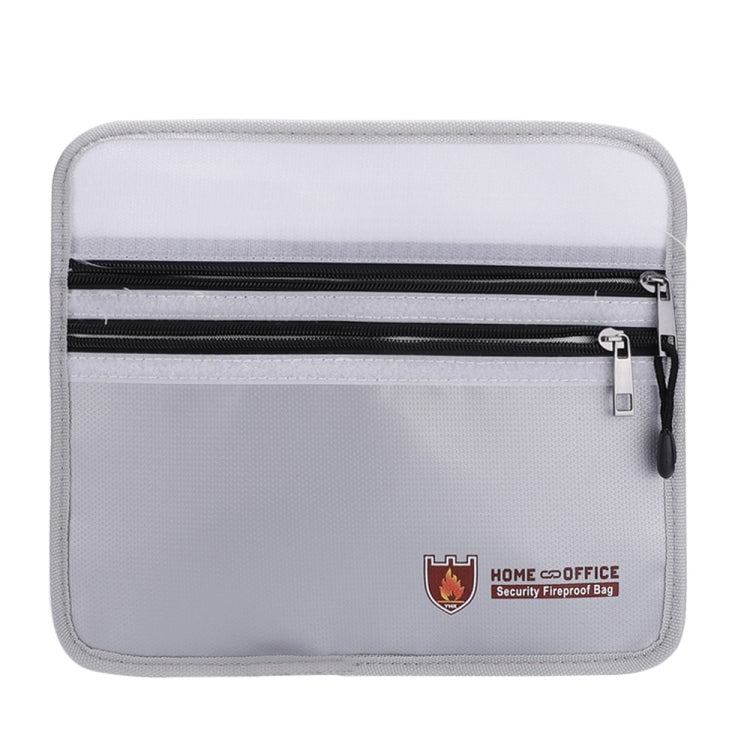 Double Zipper Pockets Fireproof Document Bag Valuables Storage Pouch 10.6x6.9 Inch - free shipping - PMC Jewellery - Order now!